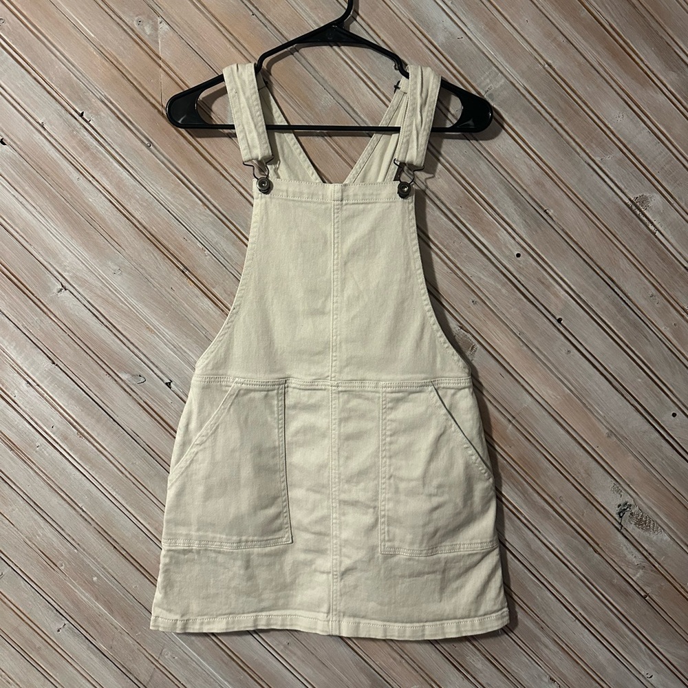 Others Follow Cream White Adjustable Overall Dress Skirt One Piece